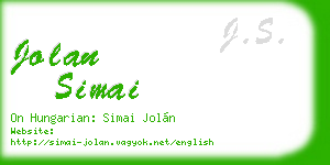 jolan simai business card